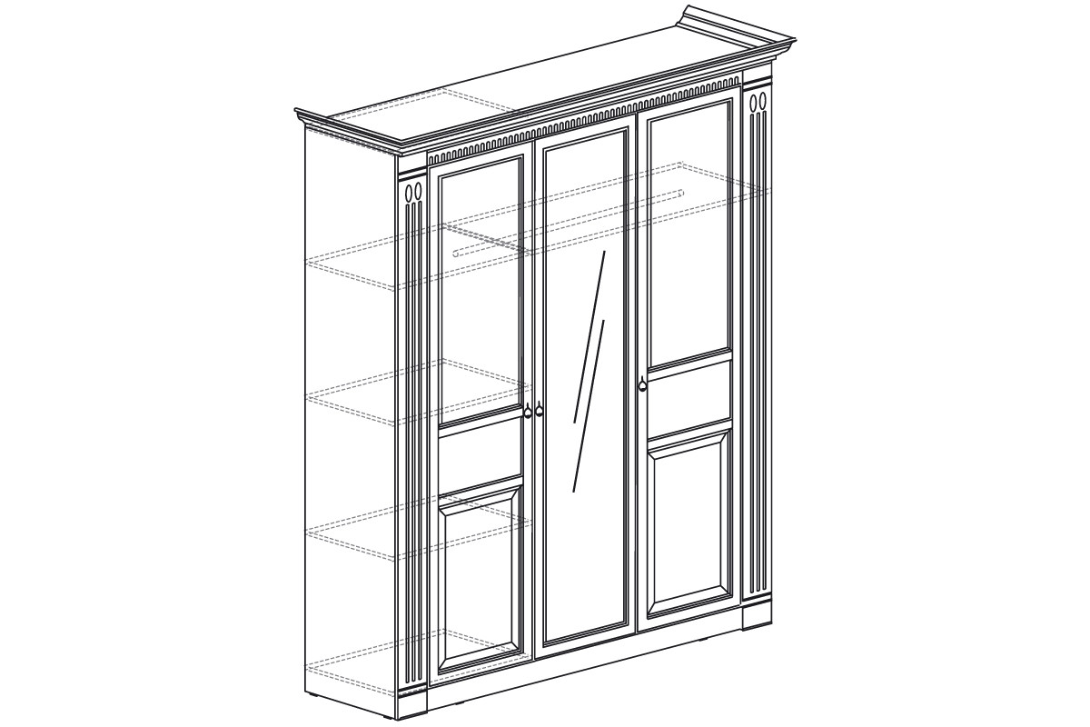 шкаф для платья и белья купе 3 х дверный