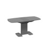Стол обеденный раздвижной «Хилтон» Тип 2, графит матовый, стекло матовое серое