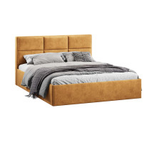 Кровать с ПМ «Стелла» 1600 тип 1 с заглушиной, микровелюр Wellmart Yellow