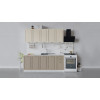Кухонный гарнитур «Бьянка» длиной 200 см,Белый/Дуб ваниль/Дуб кофе