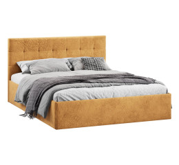 Кровать без ПМ «Джоли» 180 Тип 1 (без подъемного механизма), микровелюр Wellmart Yellow