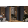Шкаф-купе 140 с 2 зеркальными дверями «Оскар», ручка черная, дуб крафт золотой