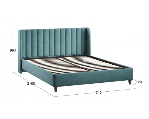 Кровать с ПМ «Шанель» 160 (с подъемным механизмом), Микровелюр Wellmart Indigo