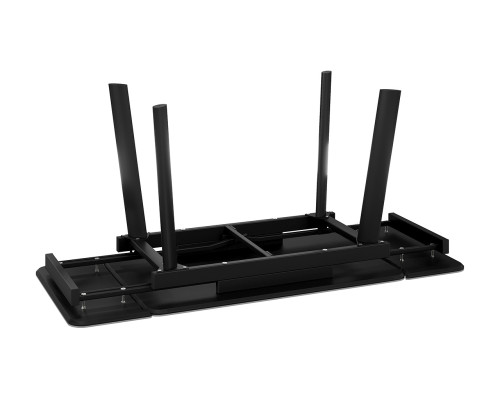 Стол обеденный «Джойс» Тип 1, черный муар, керамика матовая серый мрамор