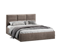 Кровать с ПМ «Стелла» 180 Тип 1 (с подъемным механизмом), микровелюр Wellmart Latte