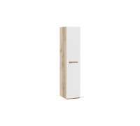 Шкаф для белья с 1-ой дверью «Фьюжн», дуб делано, белый глянец
