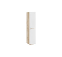 Шкаф для белья с 1-ой дверью «Фьюжн», дуб делано, белый глянец