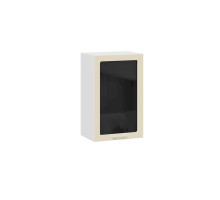 Шкаф навесной 450 c одной дверью со стеклом «Габриэлла», Белый, Крем