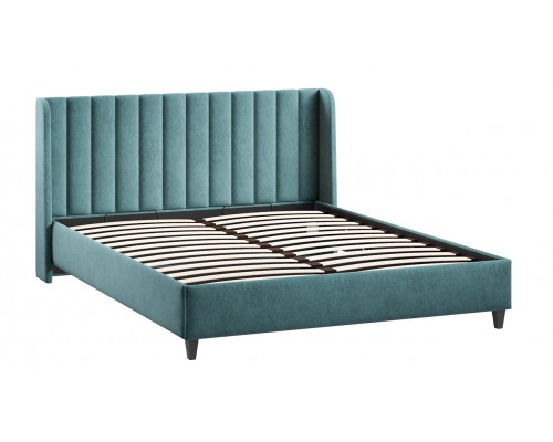 Кровать с ПМ «Шанель» 160 (с подъемным механизмом), Микровелюр Wellmart Indigo