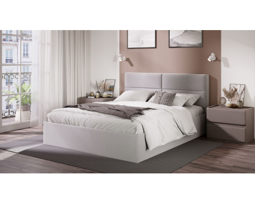 Кровать с ПМ «Глосс» Тип 1,1600 (с подъемным механизмом),велюр Confetti Silver