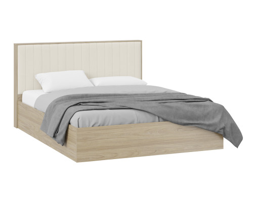 Кровать с ПМ «Сэнди»1600 тип 2 (с подъемным механизмом) без заглушины, вяз благородный, велюр Бежевый