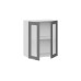 Шкаф навесной 600 c двумя дверями со стеклом «Кимберли», Белый, Титан