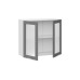 Шкаф навесной 800 c двумя дверями со стеклом «Кимберли», Белый, Титан