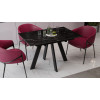 Стол обеденный «Бронкс» тип 1,черный муар, керамика матовая черный мрамор