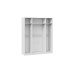 Шкаф комбинированный с 4 дверями со стеклом «Глосс», белый глянец, стекло