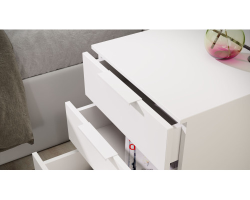 Тумба прикроватная «Порто», Белый Жемчуг, Белый софт