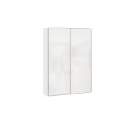 Шкаф-купе 2-х дверный «Траст»,1600, белый снег, стекло белый глянец, стекло белый глянец
