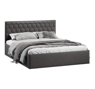 Кровать без ПМ «Порто» 140 (без подъемного механизма), велюр графит