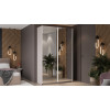 Шкаф-купе 140 с 2 зеркальными дверями «Оскар», ручка белая, кашемир