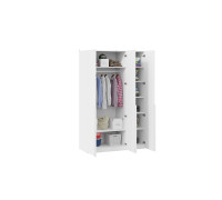 Шкаф для одежды (580) с 3 глухими дверями «Порто», Белый Жемчуг, Белый софт