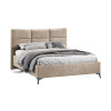 Кровать с ПМ «Делана», 160, Микровелюр Wellmart Dark Beige  (с подъемным механизмом)