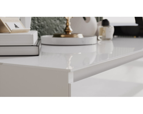 Тумба для теле- и радиоаппаратуры «Глосс», белый глянец, стекло белый глянец