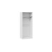 Шкаф для одежды с 2 дверями со стеклом «Глосс»,Белый глянец/Стекло