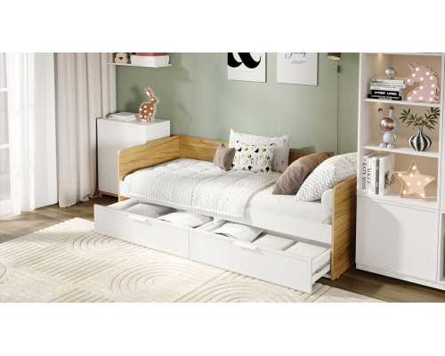 Кровать «Стелла», Белый холст, Белый Жемчуг, Яблоня Беллуно