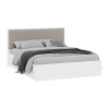 Кровать без ПМ «Стенли» 160 (без подъемного механизма), Белый Ясень, Велюр Confetti Smoke