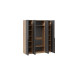 Шкаф для одежды (580) с 4 глухими дверями «Порто», Яблоня Беллуно, Графит софт