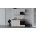 Кухонный гарнитур «Гранита» длиной 160 см со шкафом НБ, Дуб Крафт золотой, Бетон снежный