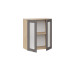 Шкаф навесной 600 c двумя дверями со стеклом «Кимберли», Дуб Крафт золотой, Муссон