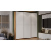 Шкаф-купе 2092 с 3 глухими дверями «Оскар Скания», ручка серебро, дуб крафт золотой, белый снег, белый матовый