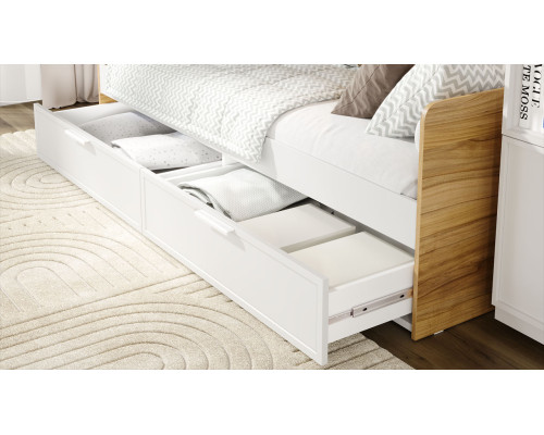 Кровать «Стелла», Белый холст, Белый Жемчуг, Яблоня Беллуно