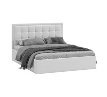 Кровать с ПМ «Ника» тип 1,1600 (с подъемным механизмом) с заглушиной, экокожа белая Маrvel