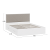 Кровать без ПМ «Стенли» 160 (без подъемного механизма), Белый Ясень, Велюр Confetti Smoke