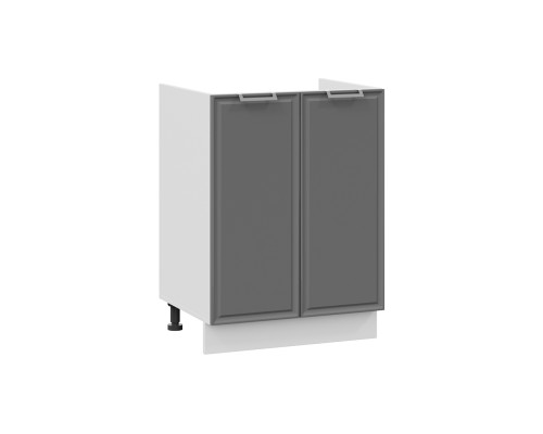 Шкаф напольный с двумя дверями (под накладную мойку) 600 «Белладжио», Белый, Софт графит