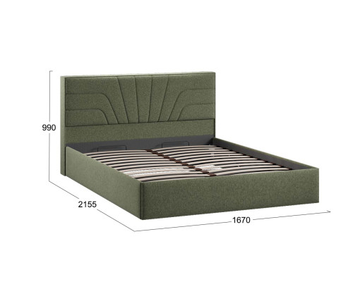 Кровать с ПМ «Пандора» 160 Тип 1 (с подъемным механизмом), Микровелюр Jercy Deep Green