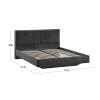 Кровать без ПМ «Пандора» 160 Тип 1 (без подъемного механизма), Микровелюр Wellmart Graphite