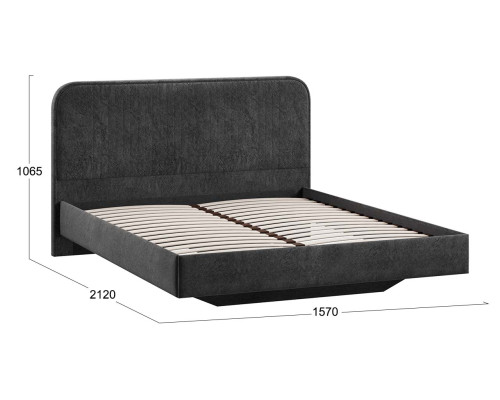 Кровать без ПМ «Тиффани» 140 Тип 1 (без подъемного механизма), микровелюр Wellmart Graphite Кровать без ПМ «Тиффани» 140 Тип 1 (без подъемного механизма), микровелюр Wellmart Graphite