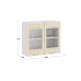 Шкаф навесной 800 c двумя дверями со стеклом «Долорес», Белый, Крем