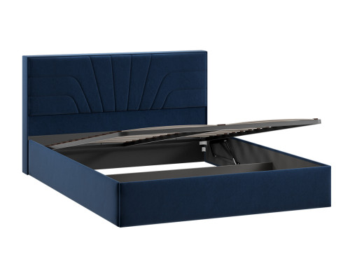 Кровать с ПМ «Пандора» 160 Тип 1 (с подъемным механизмом), Микровелюр Wellmart Blue