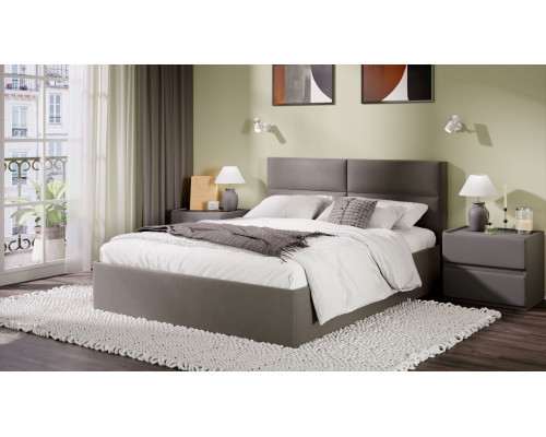 Кровать с ПМ «Глосс» 160 тип 1 (с подъемным механизмом) с заглушиной, велюр мокко темный