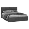 Кровать без ПМ «Глосс» 180 Тип 1 (без подъемного механизма), микровелюр Wellmart Graphite