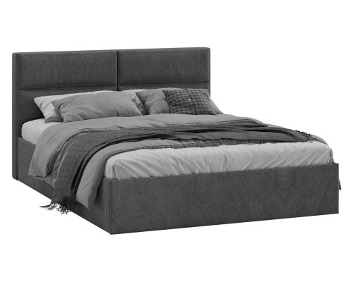 Кровать с ПМ «Глосс» Тип 1,1600 (с подъемным механизмом),Микровелюр Wellmart Graphite