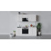 Кухонный гарнитур «Бьянка» длиной 200 см со шкафом НБ,Белый/Дуб белый