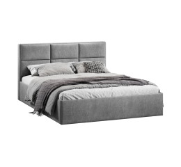 Кровать с ПМ «Стелла» 180 Тип 1 (с подъемным механизмом), микровелюр Wellmart Silver