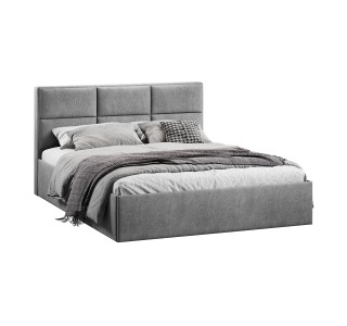 Кровать с ПМ «Стелла» 180 Тип 1 (с подъемным механизмом), микровелюр Wellmart Silver