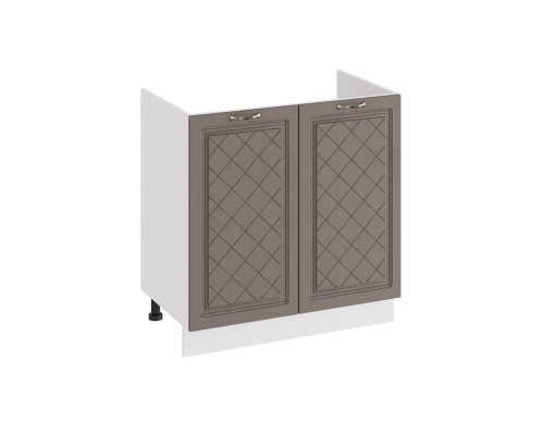 Шкаф напольный с двумя дверями (под накладную мойку) 800 «Бьянка», Белый, Дуб серый