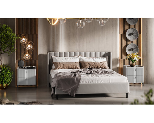 Спальня «Шанель», Шиншилла Серая, Серый матовый